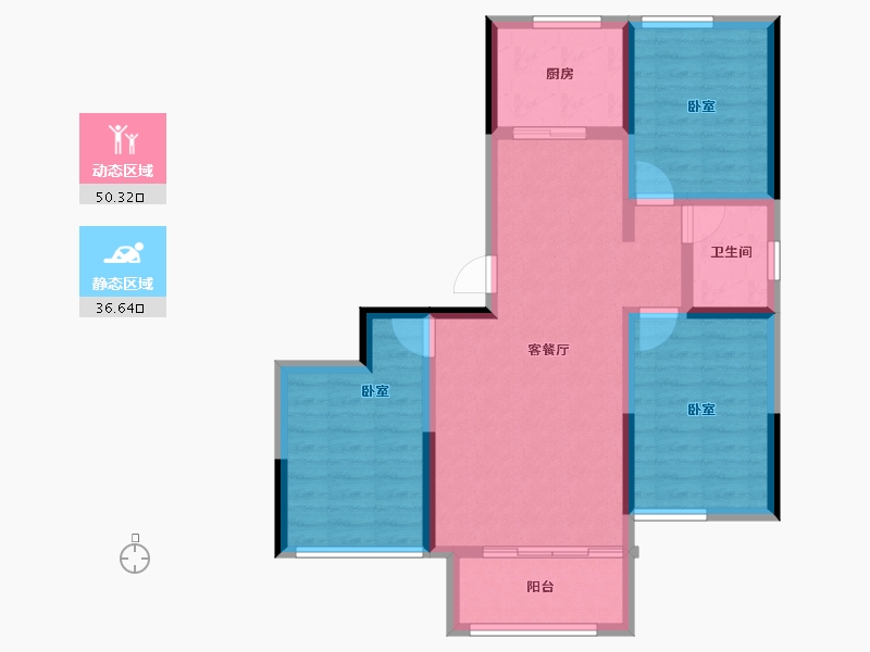 河北省-张家口市-天保铂悦湾-77.13-户型库-动静分区