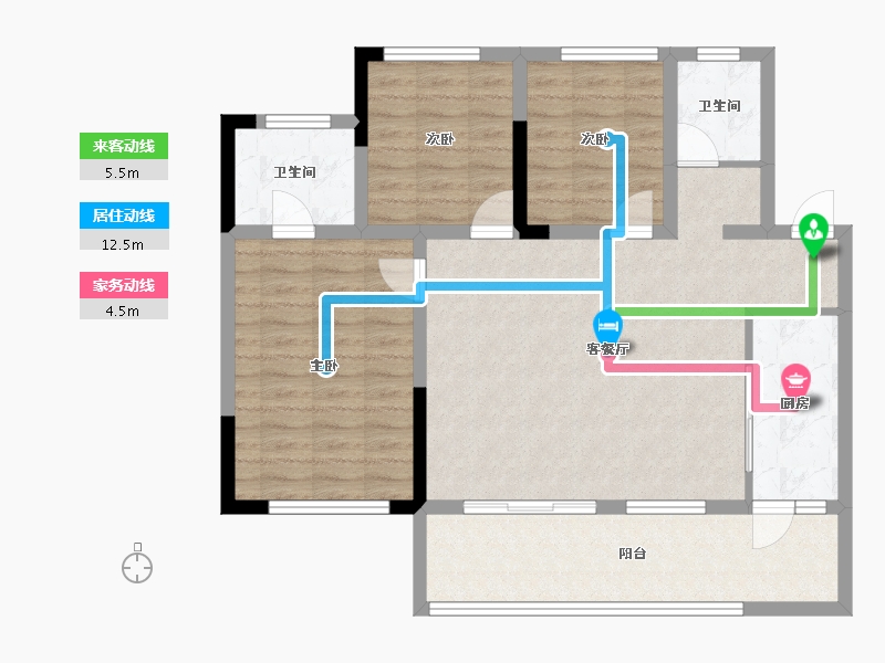 四川省-乐山市-阳光·研溪华府-93.87-户型库-动静线