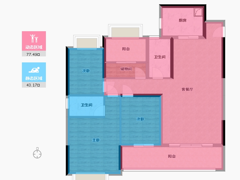 湖南省-长沙市-金地都会风华-123.00-户型库-动静分区