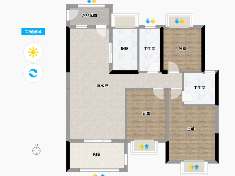 湖北省-黄石市-育才府-94.22-户型库-采光通风