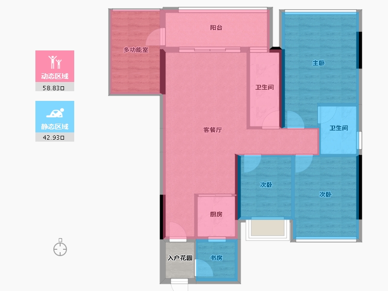 广西壮族自治区-贵港市-水岸铭都-93.81-户型库-动静分区