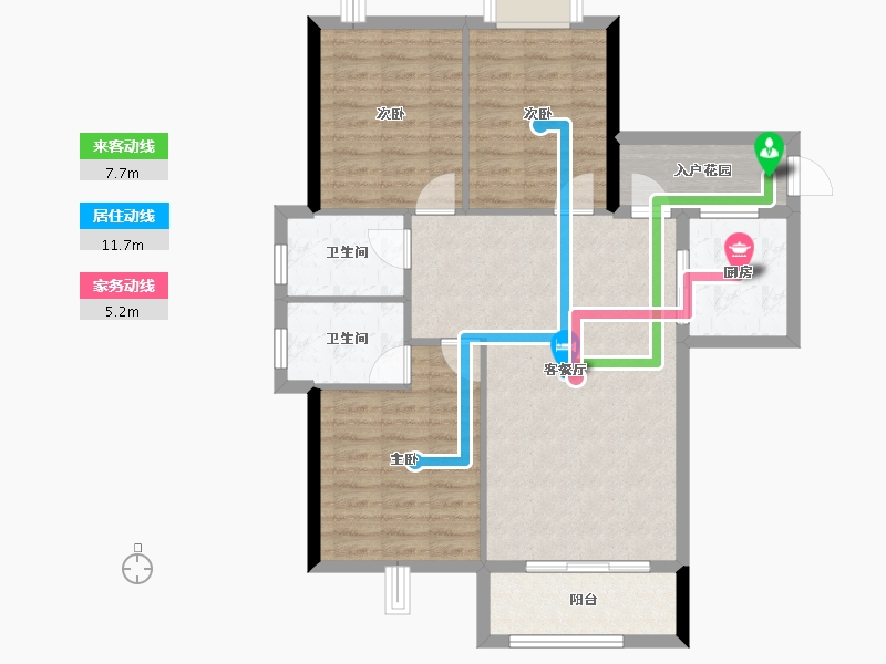 贵州省-铜仁市-嘉豪·北宸府-85.83-户型库-动静线