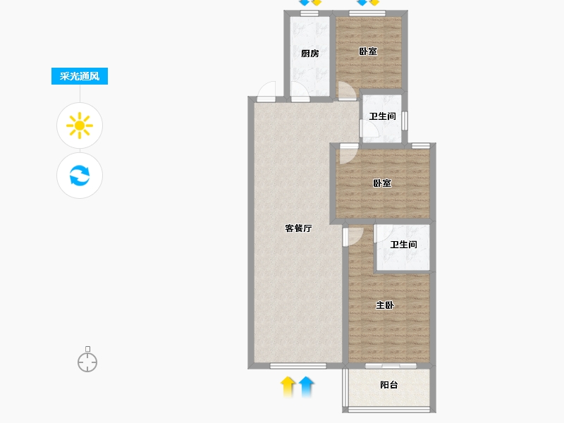 天津-天津市-翔宇三江领秀-98.01-户型库-采光通风