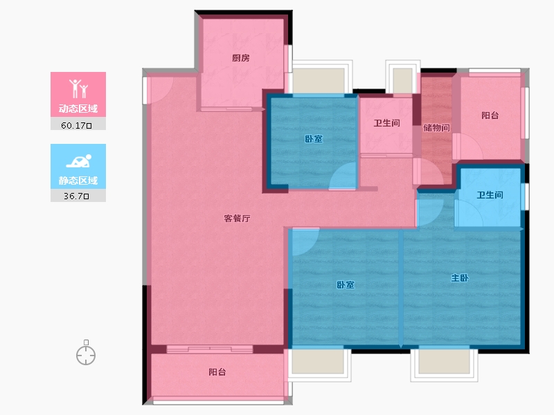 北京-北京市-碧桂园-110.00-户型库-动静分区