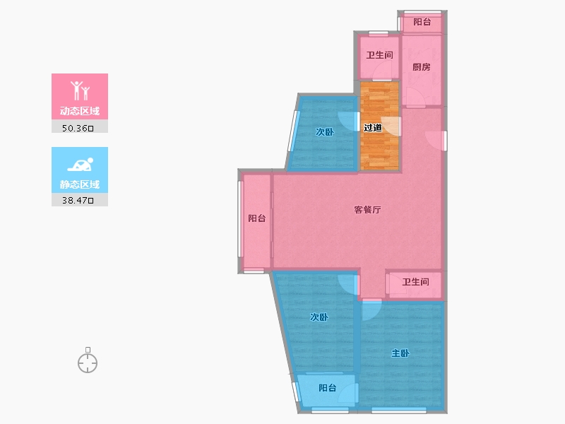 北京-北京市-清岚花园-西区-100.96-户型库-动静分区