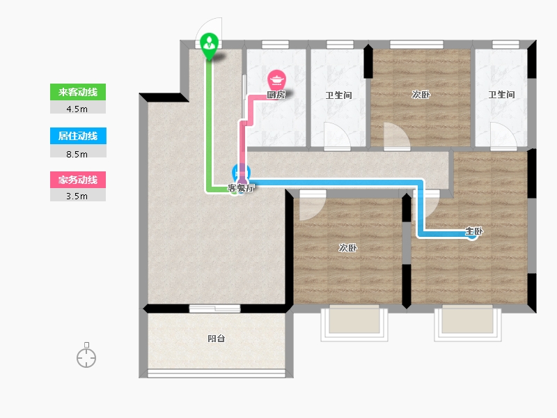 江西省-鹰潭市-华章·学府香颂-84.00-户型库-动静线