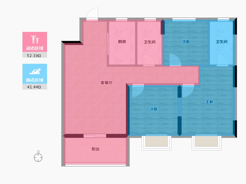 江西省-鹰潭市-华章·学府香颂-84.00-户型库-动静分区