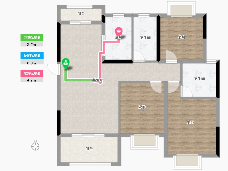 湖北省-黄石市-育才府-92.98-户型库-动静线