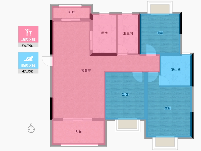 湖北省-黄石市-育才府-92.98-户型库-动静分区