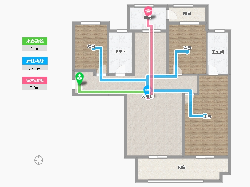 湖北省-黄石市-锦绣·金山-126.46-户型库-动静线