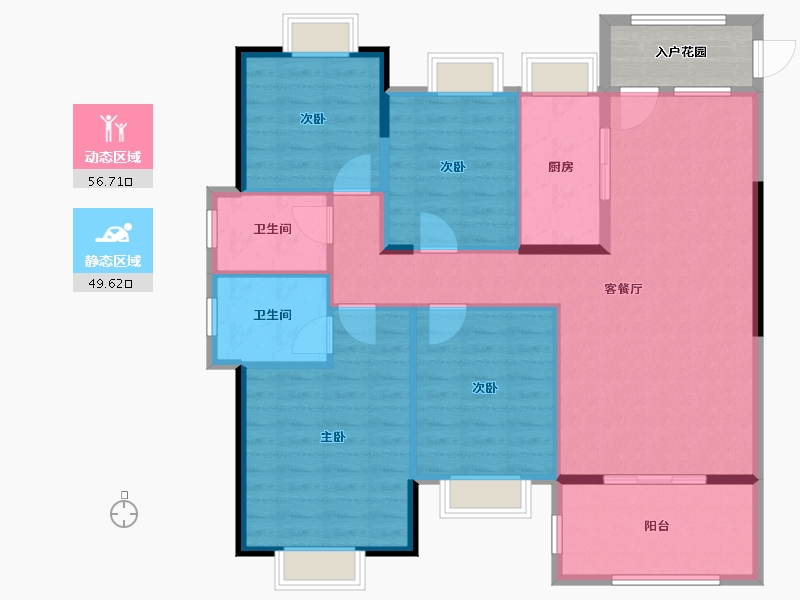 湖北省-黄石市-育才府-101.30-户型库-动静分区