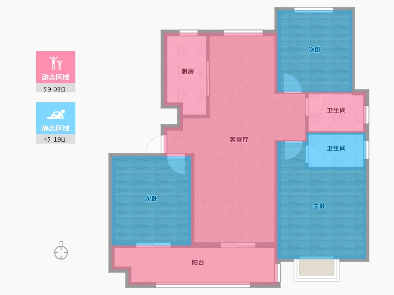 安徽省-芜湖市-远大·幸福里-93.67-户型库-动静分区