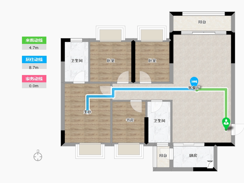 广西壮族自治区-桂林市-龙光御学府-87.06-户型库-动静线