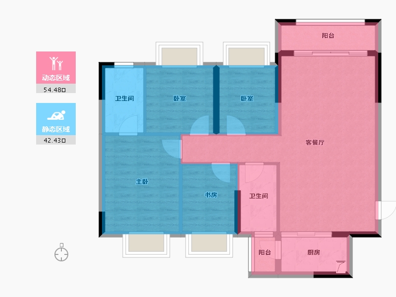 广西壮族自治区-桂林市-龙光御学府-87.06-户型库-动静分区