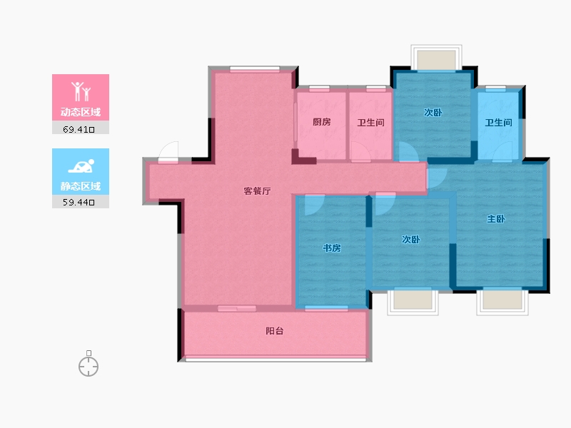 江西省-鹰潭市-华章·学府香颂-115.20-户型库-动静分区