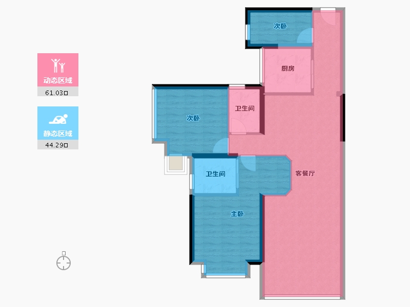 四川省-成都市-南城都汇一期汇翠园B区-19幢-86.71-户型库-动静分区