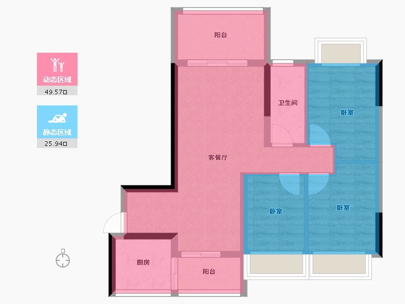 广东省-湛江市-嘉富大厦-66.93-户型库-动静分区