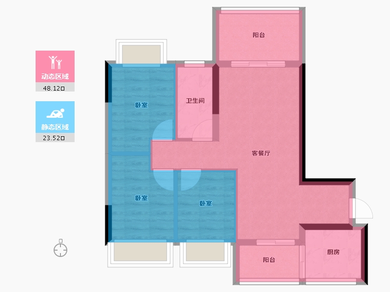 广东省-湛江市-嘉富大厦-63.64-户型库-动静分区