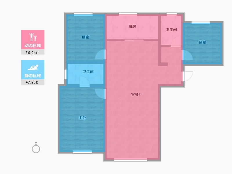 河北省-保定市-城建·紫煜臻城臻园-90.27-户型库-动静分区