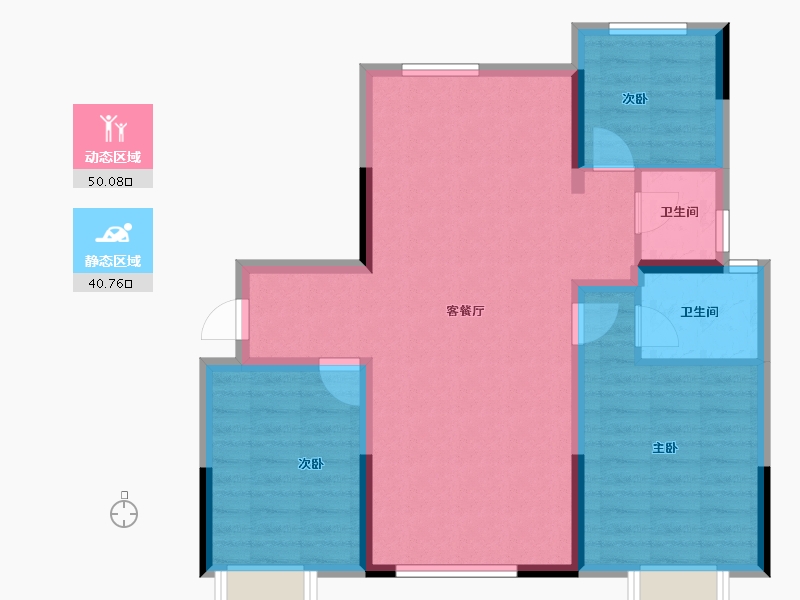 内蒙古自治区-通辽市-安华·汇悦府-81.67-户型库-动静分区