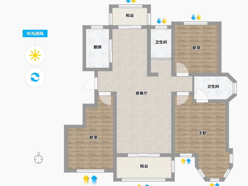 河南省-南阳市-财富新城·中央公园-112.01-户型库-采光通风