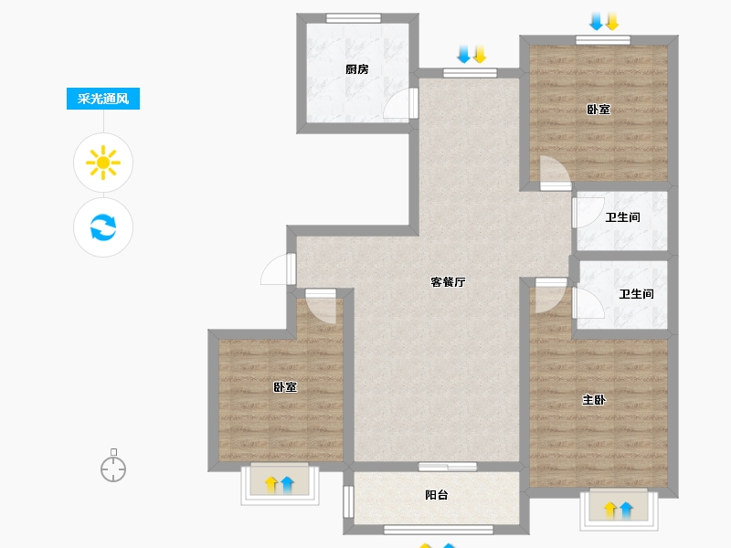 河北省-衡水市-金桥书香苑-99.51-户型库-采光通风