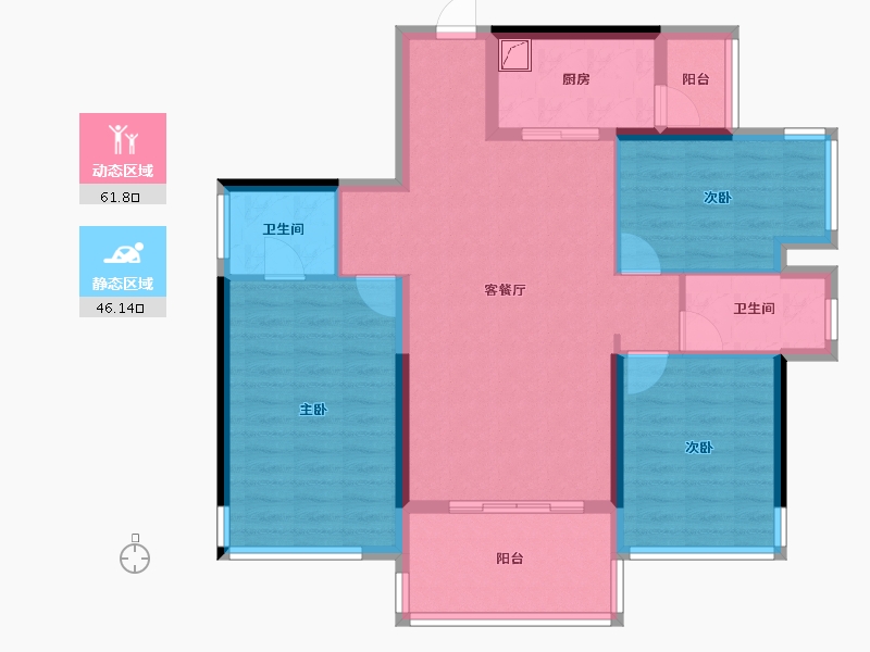 广西壮族自治区-贵港市-盛世臻山府-96.64-户型库-动静分区