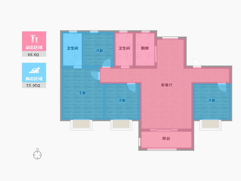 河北省-衡水市-宏利桃城华庭-108.80-户型库-动静分区