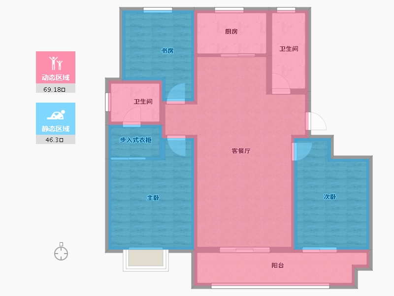 山东省-聊城市-润诚如意府-102.90-户型库-动静分区