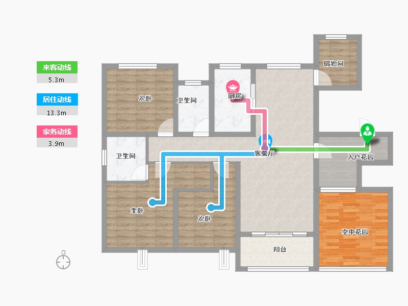 河南省-驻马店市-置地大舆府-111.20-户型库-动静线