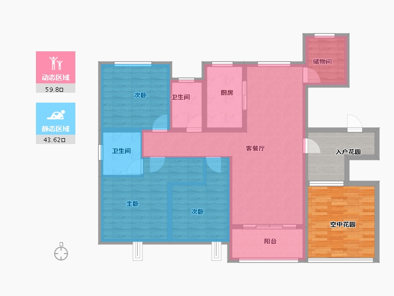 河南省-驻马店市-置地大舆府-111.20-户型库-动静分区