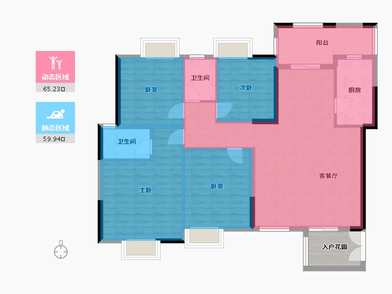 广西壮族自治区-河池市-河池澳门国际城-130.00-户型库-动静分区