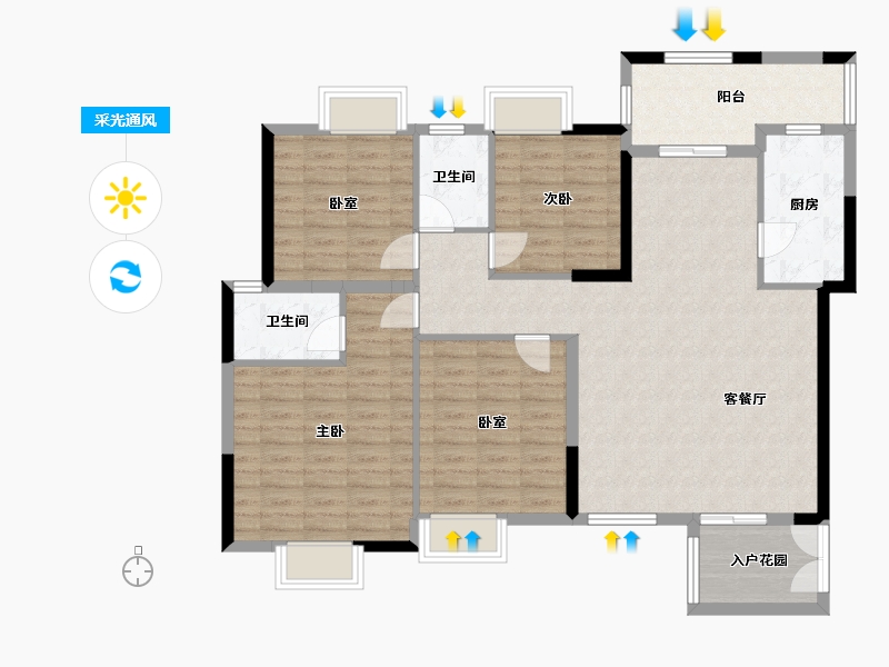 广西壮族自治区-河池市-河池澳门国际城-130.00-户型库-采光通风