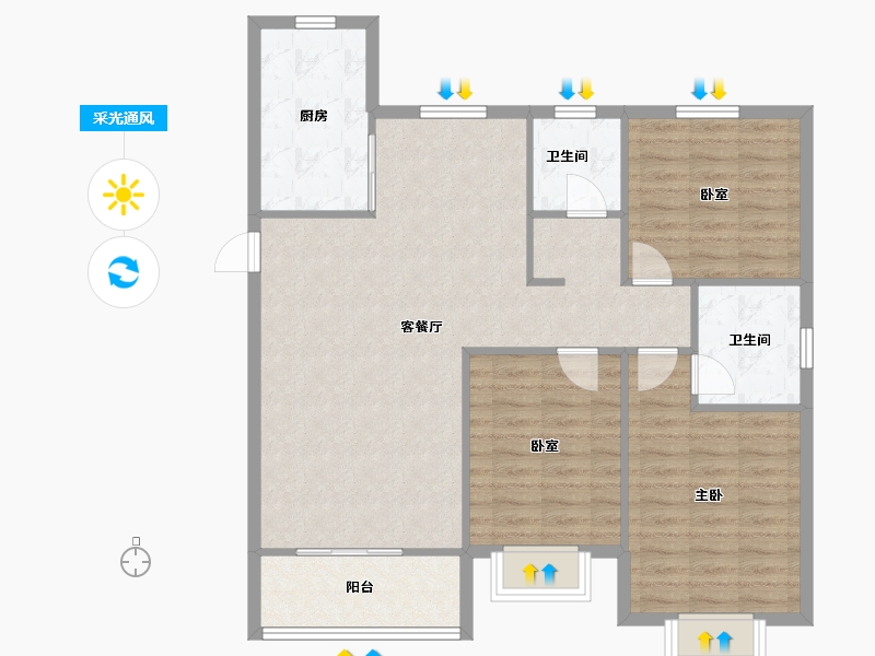 河南省-鹤壁市-天馨德馨园-99.26-户型库-采光通风