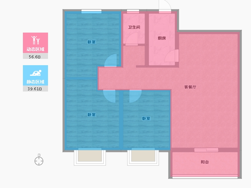 河南省-鹤壁市-天馨德馨园-86.40-户型库-动静分区