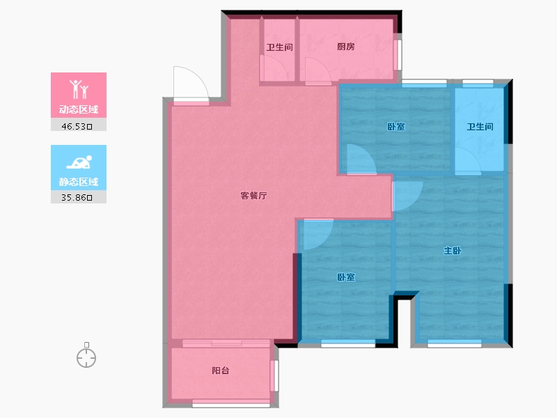 福建省-宁德市-古田天润·名筑-74.40-户型库-动静分区