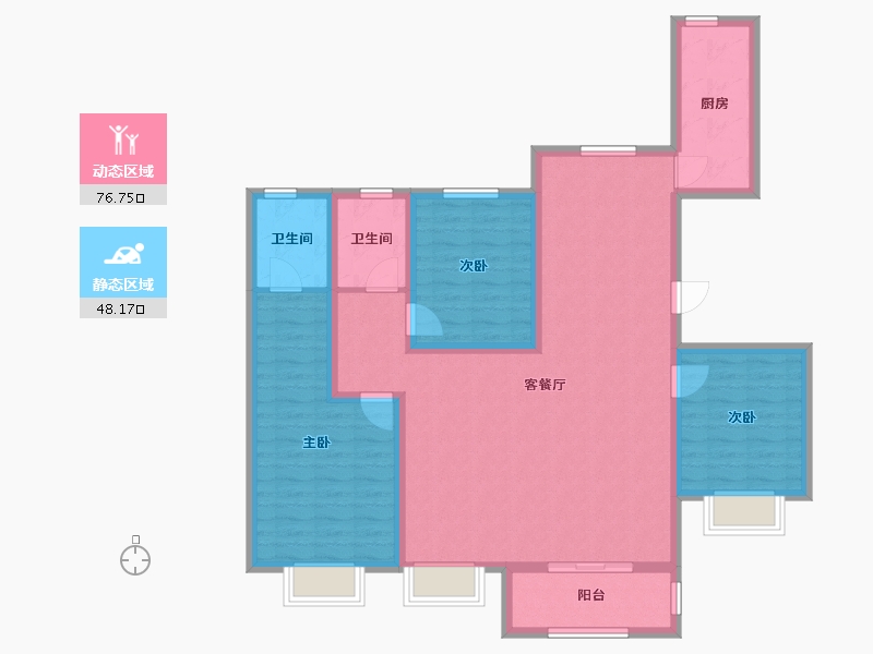 河北省-衡水市-宏利桃城华庭-112.00-户型库-动静分区