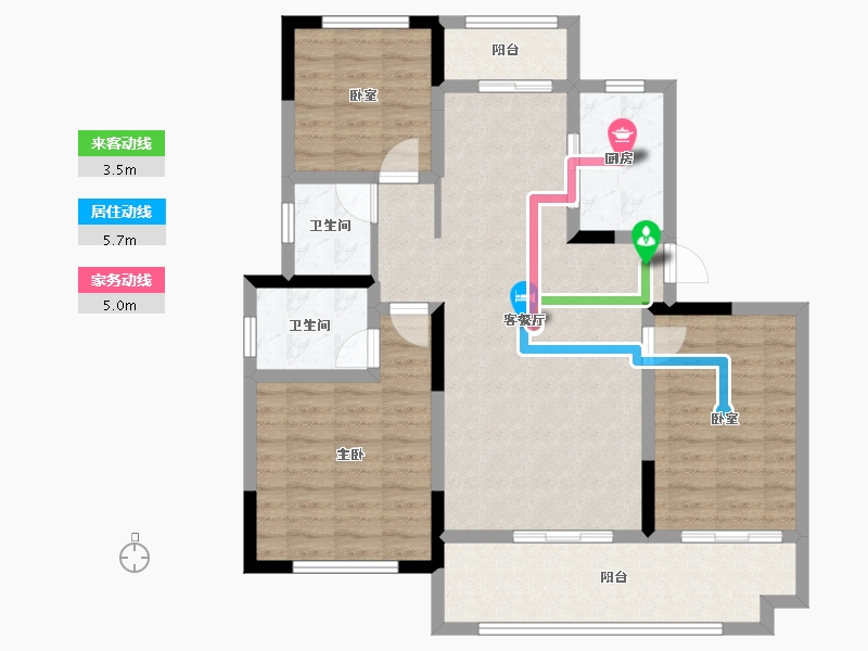 安徽省-芜湖市-百草园•如园小区-96.00-户型库-动静线