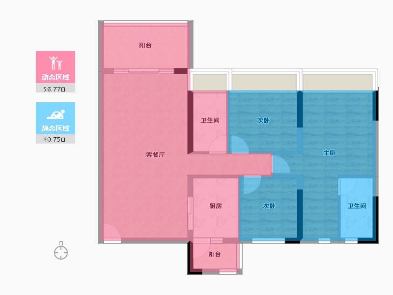 广东省-云浮市-筠城南山春天-87.44-户型库-动静分区