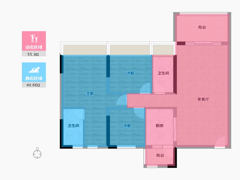 广东省-云浮市-筠城南山春天-86.59-户型库-动静分区