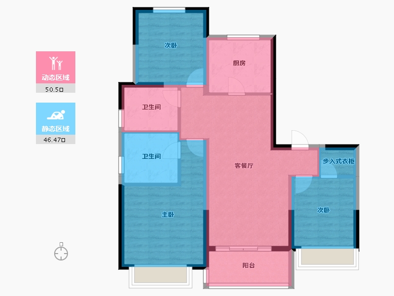 上海-上海市-盛世荟庭-86.59-户型库-动静分区