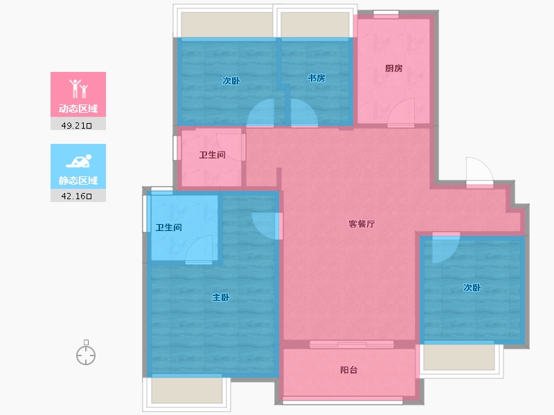 上海-上海市-瑞和·上海印象-81.05-户型库-动静分区