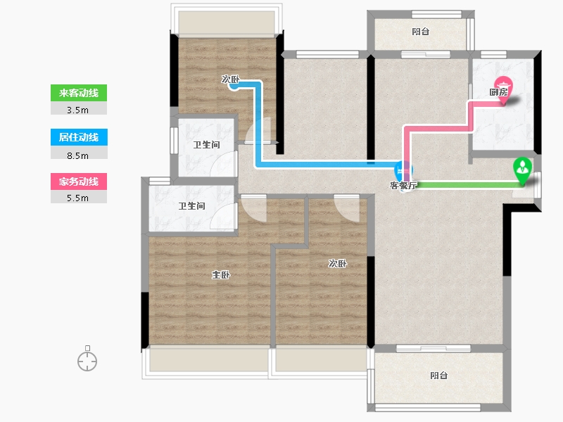 湖南省-常德市-石门星河汇爱琴海-108.00-户型库-动静线