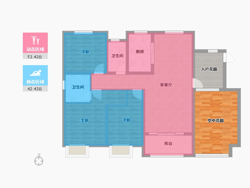 河南省-驻马店市-置地大舆府-108.64-户型库-动静分区