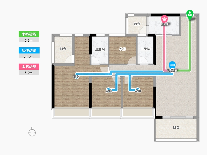 广东省-云浮市-筠城南山春天-106.63-户型库-动静线