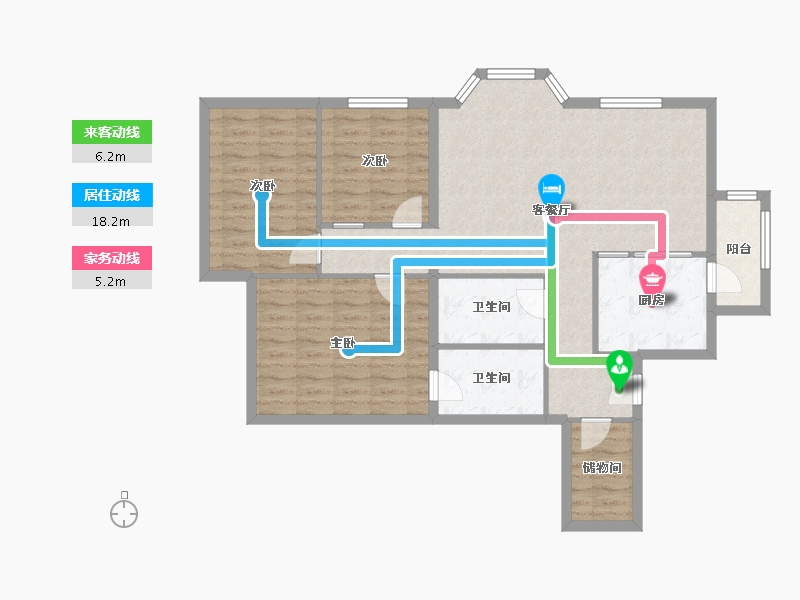 北京-北京市-太阳园-103.00-户型库-动静线