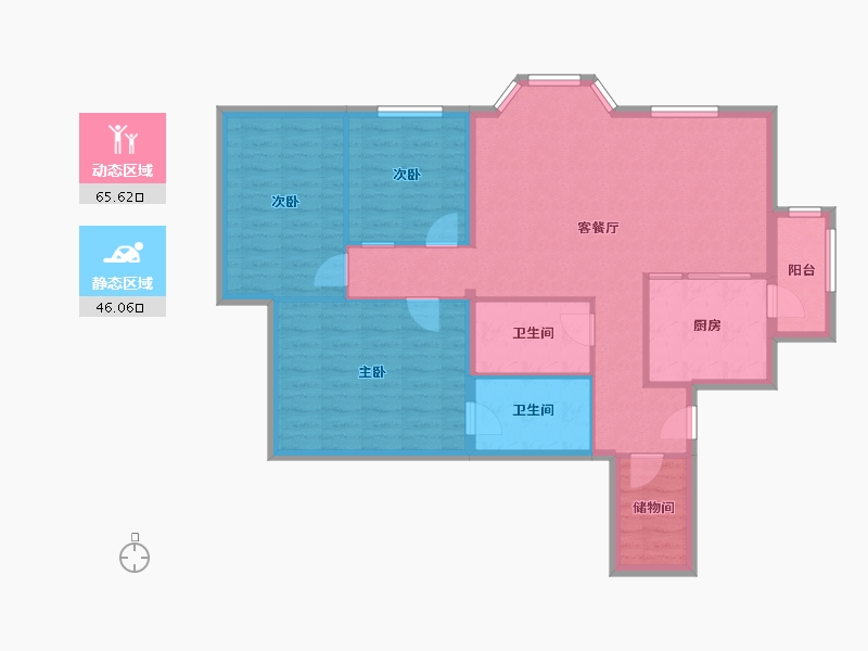 北京-北京市-太阳园-103.00-户型库-动静分区