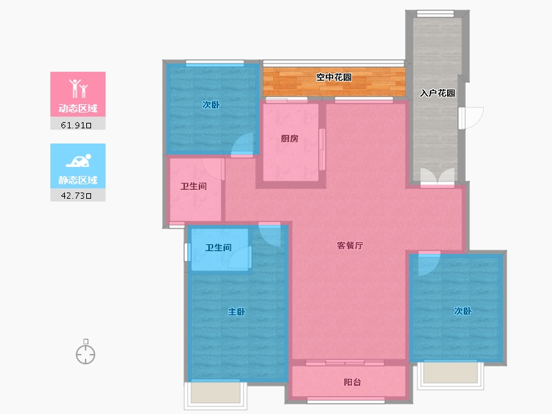 河南省-驻马店市-置地大舆府-108.81-户型库-动静分区