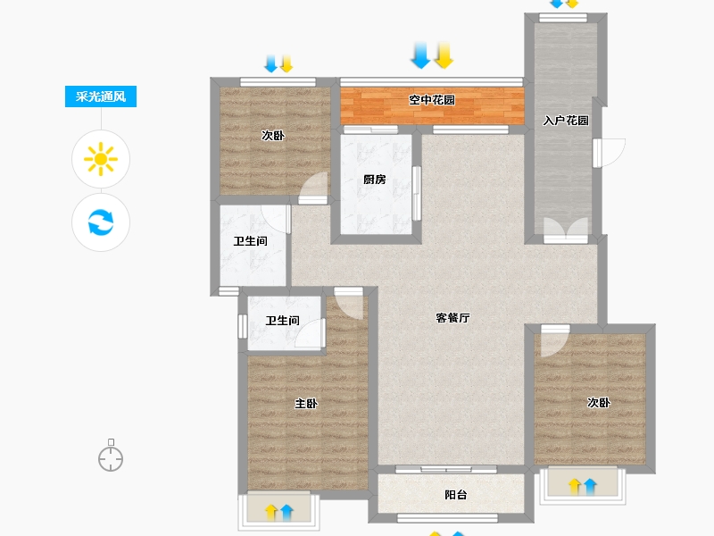 河南省-驻马店市-置地大舆府-108.81-户型库-采光通风