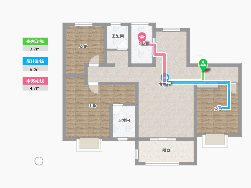 河北省-衡水市-宏利桃城华庭-101.72-户型库-动静线